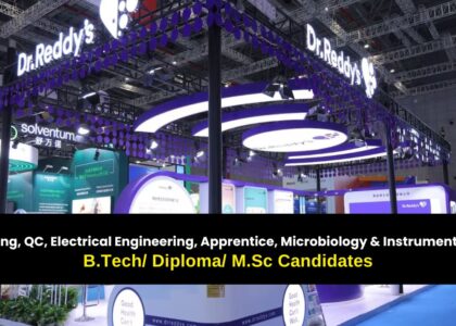 Dr. Reddy’s Hiring for Packing, QC, Electrical Engineering, Apprentice, Microbiology, Instrumentation