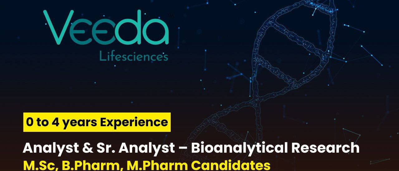 Veeda Lifesciences Hiring Freshers & Experienced for M.Sc., B.Pharm, M.Pharm