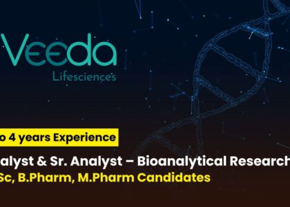 Veeda Lifesciences Hiring Freshers & Experienced for M.Sc., B.Pharm, M.Pharm