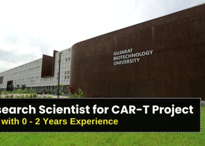 Gujarat Biotechnology University Hiring Research Scientist for CAR-T Project