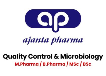 Ajanta Pharma Hiring for Quality Control & Microbiology