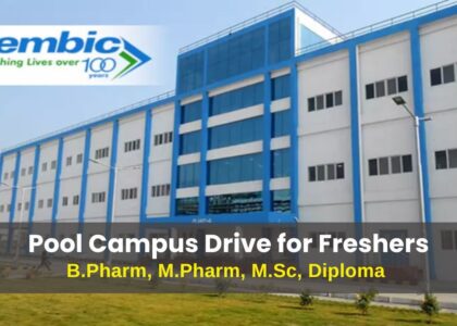 Alembic Pharmaceuticals Hiring Freshers for B.Pharm, M.Pharm, M.Sc, Diploma