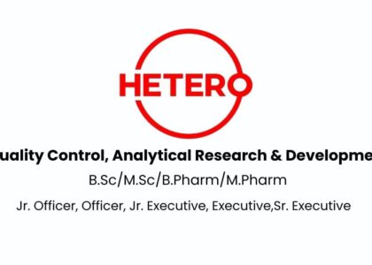 Hetero Hiring for Quality Control, Analytical Research & Development